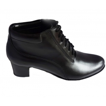 Skórzane szerokie botki tęgość 2xH obcas 5.5 cm